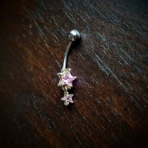 3 for $15 Bellybutton Rings - Pink Star